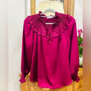 THML Magenta Ruffled Blouse.This color is Gorgeous! Like NEW!